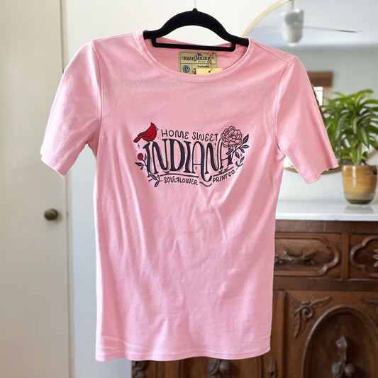 Home Sweet Indiana | Pink Tee | XS