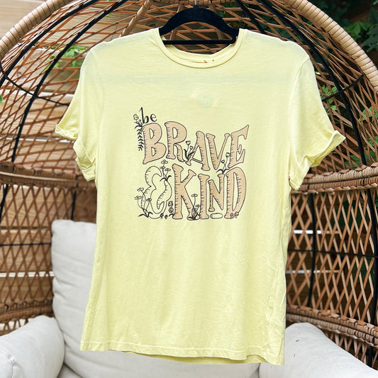 Brave & Kind | Yellow Tee | Small