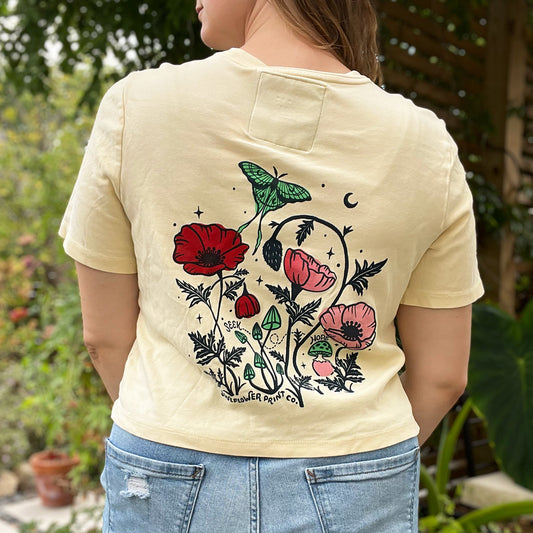 Seek Hope | August Birth Flower | Yellow Crop Top | XS