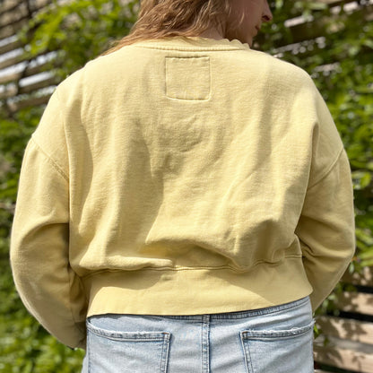 Stronger Together | June Birth Flower | Yellow Crop Sweatshirt | Medium