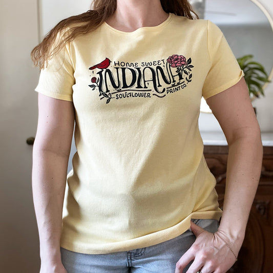 Home Sweet Indiana | Yellow Tee | Medium